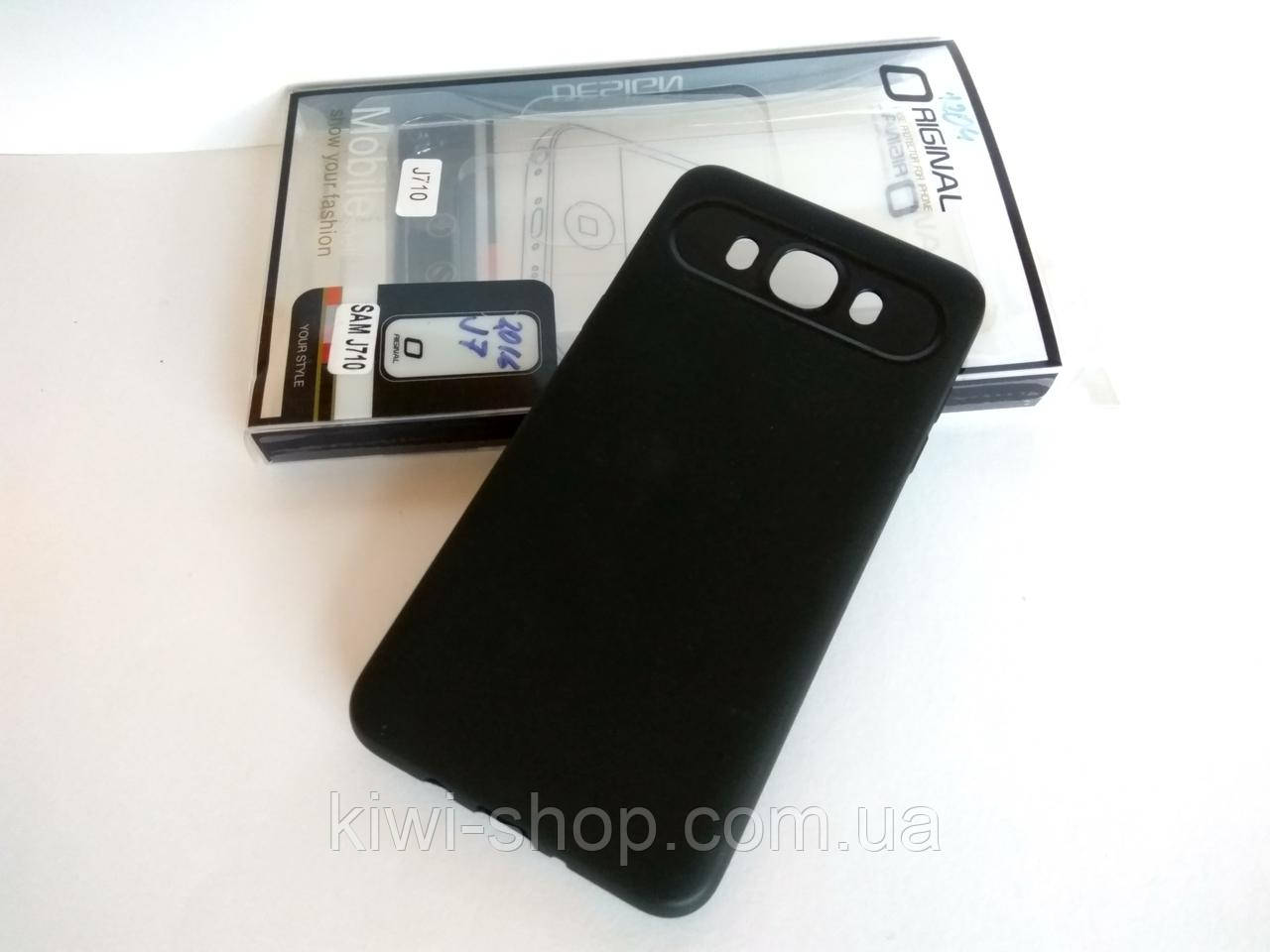 Гумовий чорний матовий чохол для Samsung J7 (2016) J710