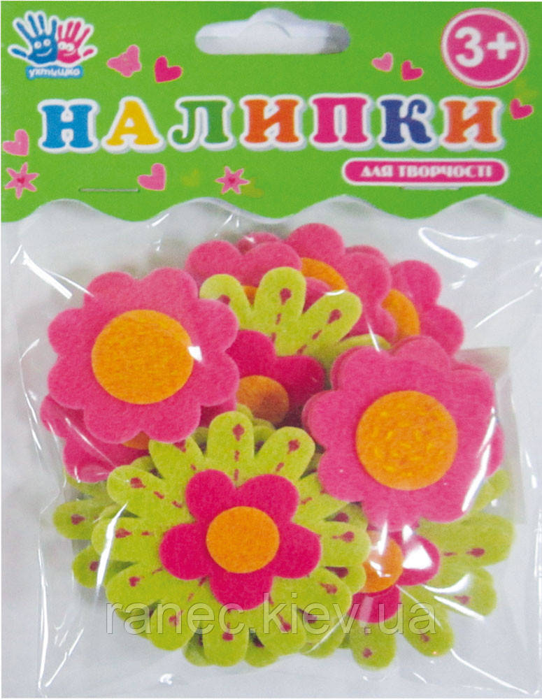 Наклейки для творчості ТМ 1 Вересня Ромашки, повсть, 16шт/уп 951581, фото 1