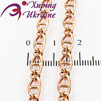 Ланцюжок позолота "об'ємні овальні ланки з перегородкою" 0,5/55 см (Медицинське золото)