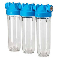 Колба проточного фільтра Atlas Filtri DP TRIO TS OT, прозора склянка, для картриджів SX і BX