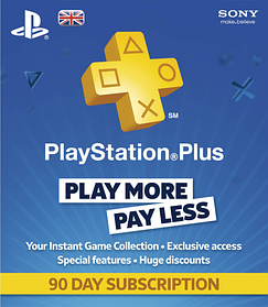 PSN 90 днів PlayStation Plus 3-х місячна підписка (UK)