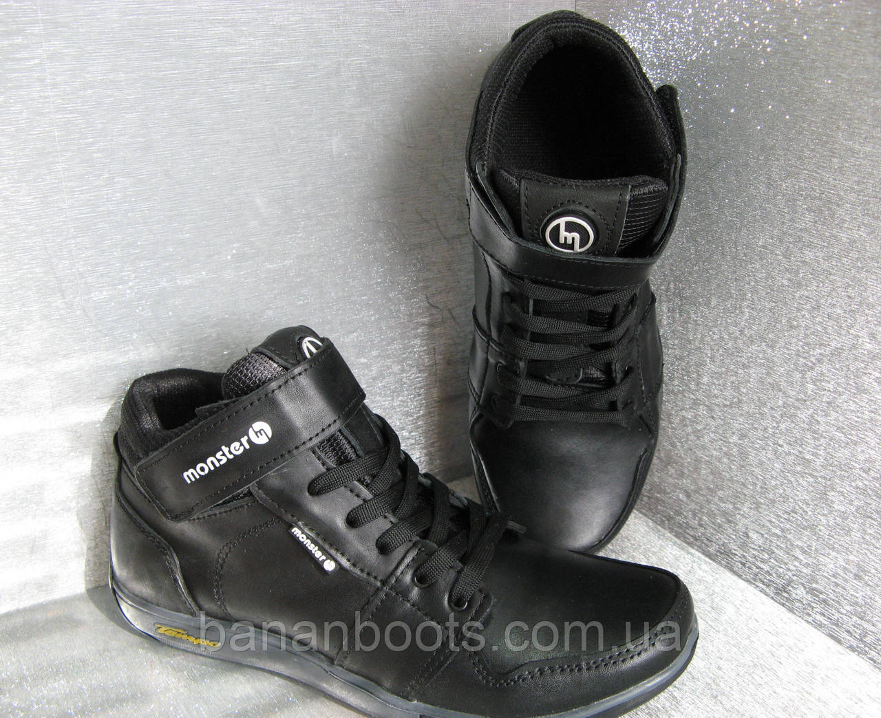 Ботинки кожаные подростковые демисезонные черные на мальчика 33р. Украина - фото 4 - id-p497654877
