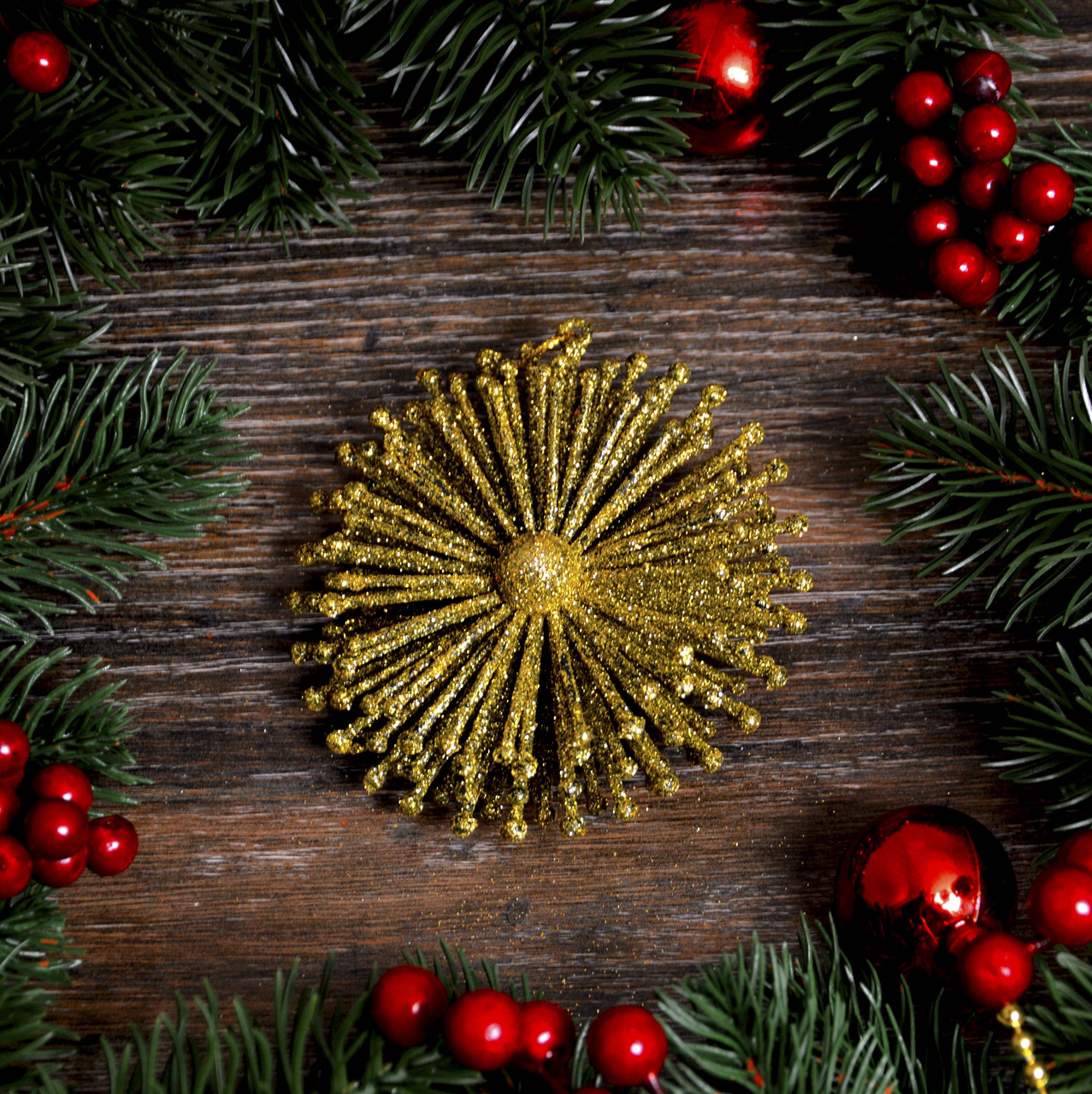 Новорічна прикраса Сніжинка-сонечко 0135(мікс)