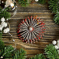 Новорічна прикраса Сніжинка-сонечко 0135(мікс), фото 2