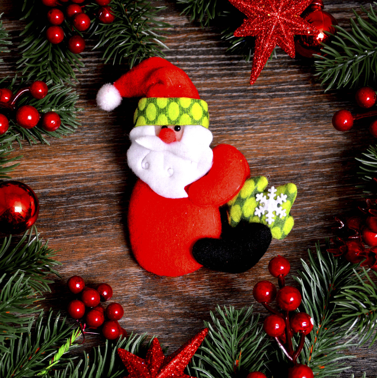 Новорічна прикраса Дід Мороз і Сніговик з ялинкою