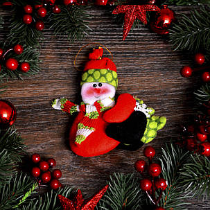 Новорічна прикраса Дід Мороз і Сніговик з ялинкою, фото 2