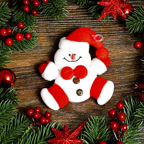Новорічна прикраса Сніговик(Дід Мороз) з візерунком 0107, фото 2
