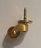 Ролик меблевий поворотний класика Brass Casters KM-RR-04 латунь полірована, фото 2
