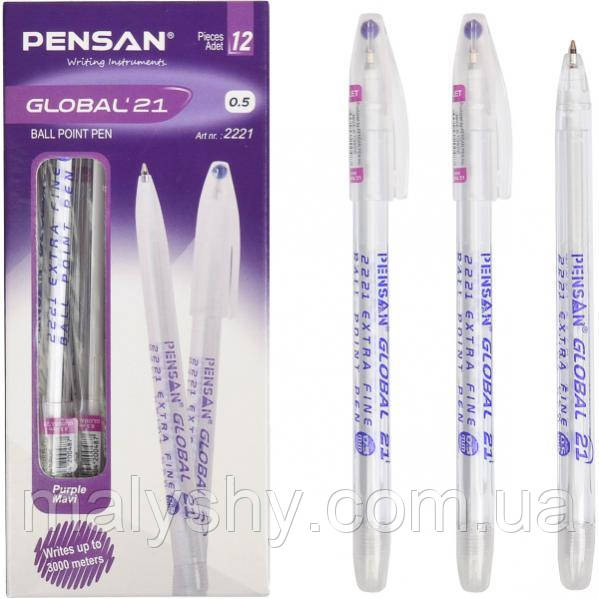 Ручка масляна Pensan GLOBAL 21 / фіолетова / глобал / 1шт