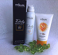 Hyalual Спрей для лица Daily Delux и солнцезащитный крем Safe sun SPF-50