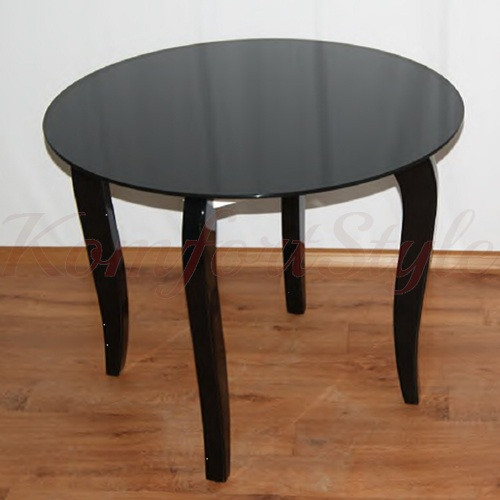 Стол круглый кухонный на деревянных ножках стеклянный Император ...