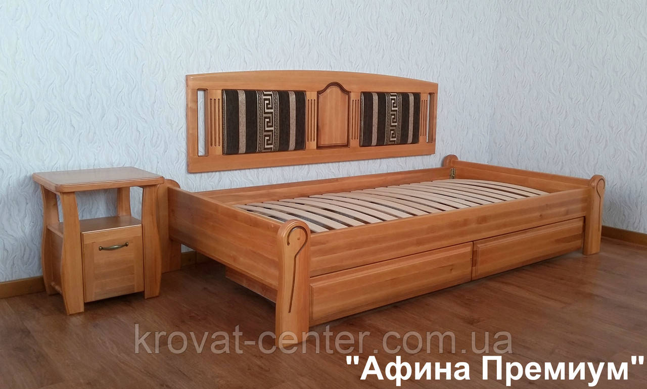Оригинальная односпальная деревянная кровать без изголовья "Афина Премиум" от производителя - фото 2 - id-p432387504