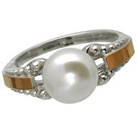 Серебряное кольцо с золотыми накладками Тайный мир.