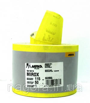 MIRKA MIROX Р100 жёлтая наждачная бумага рулон 115мм x 50м - фото 2 - id-p589082348