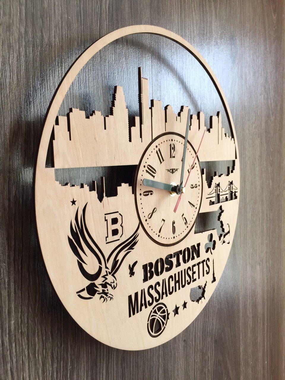 Дизайнерские часы на стену «Бостон, Массачусетс» - фото 2 - id-p589104503