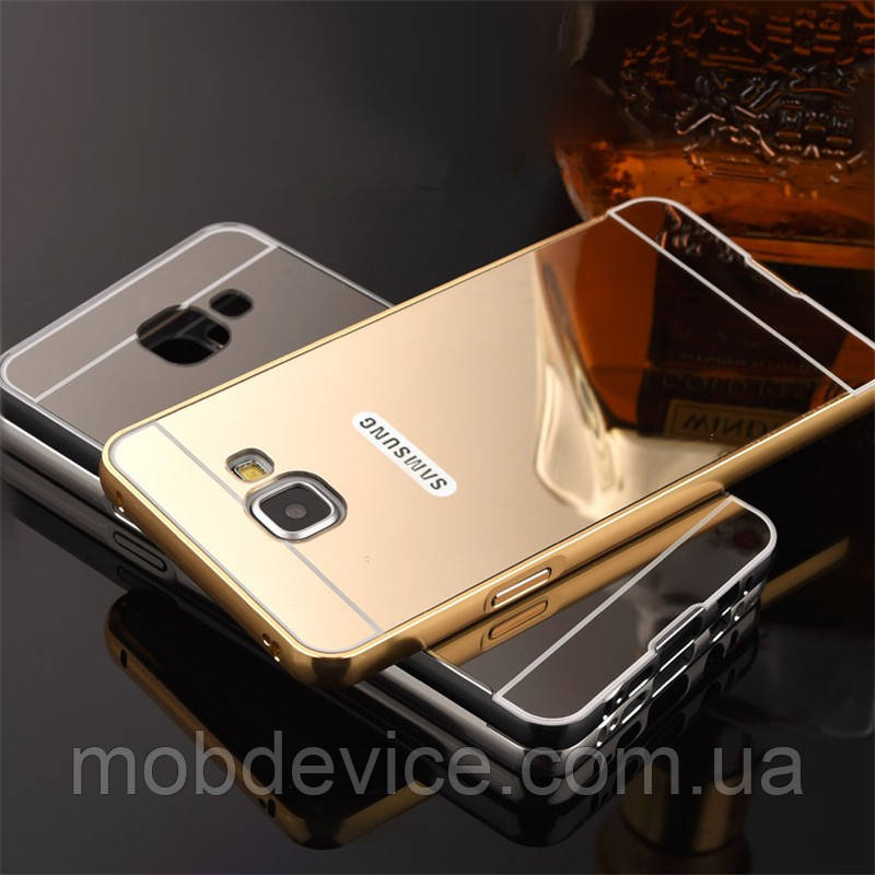 Бампер дзеркальний з алюмінієвою рамкою Samsung A7 (2016)