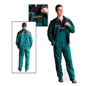 Костюм робочий тк. Грета зелена — чорний