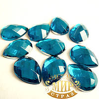 Клеевые стразы Blue Zircon 10*14мм, цена за 1шт