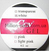 УФ гель для нарощування нігтів CCN білий (white) 15 ml(0.5 oz)