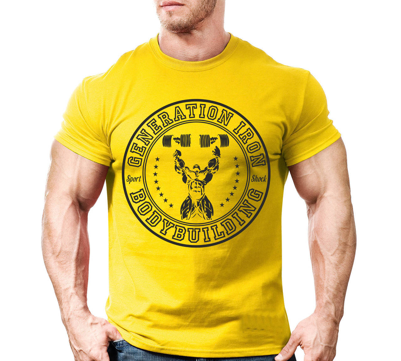 

Футболка для бодибилдинга GENERATION IRON (Разные цвета) L, Желтый