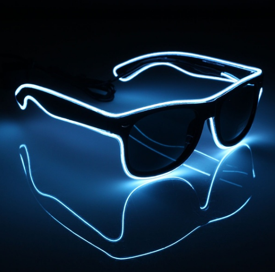 

Очки светодиодные солнцезащитные El Neon ray white неоновые, Белый