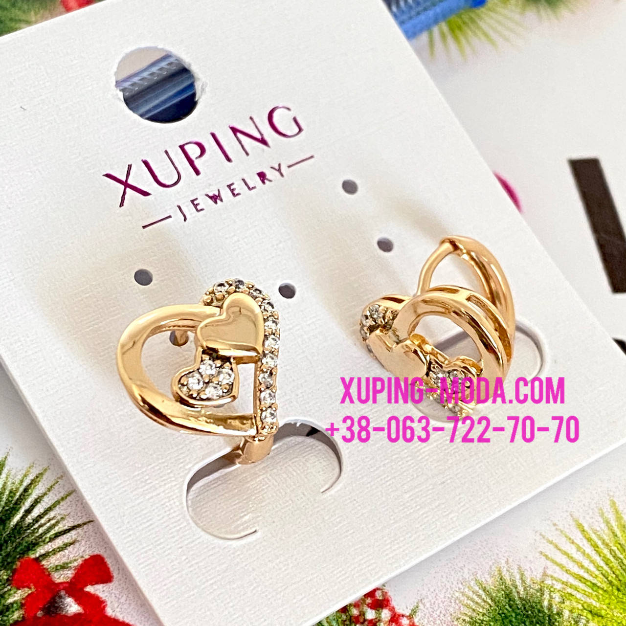 

Серьги Xuping 12мм. Цвет 18к