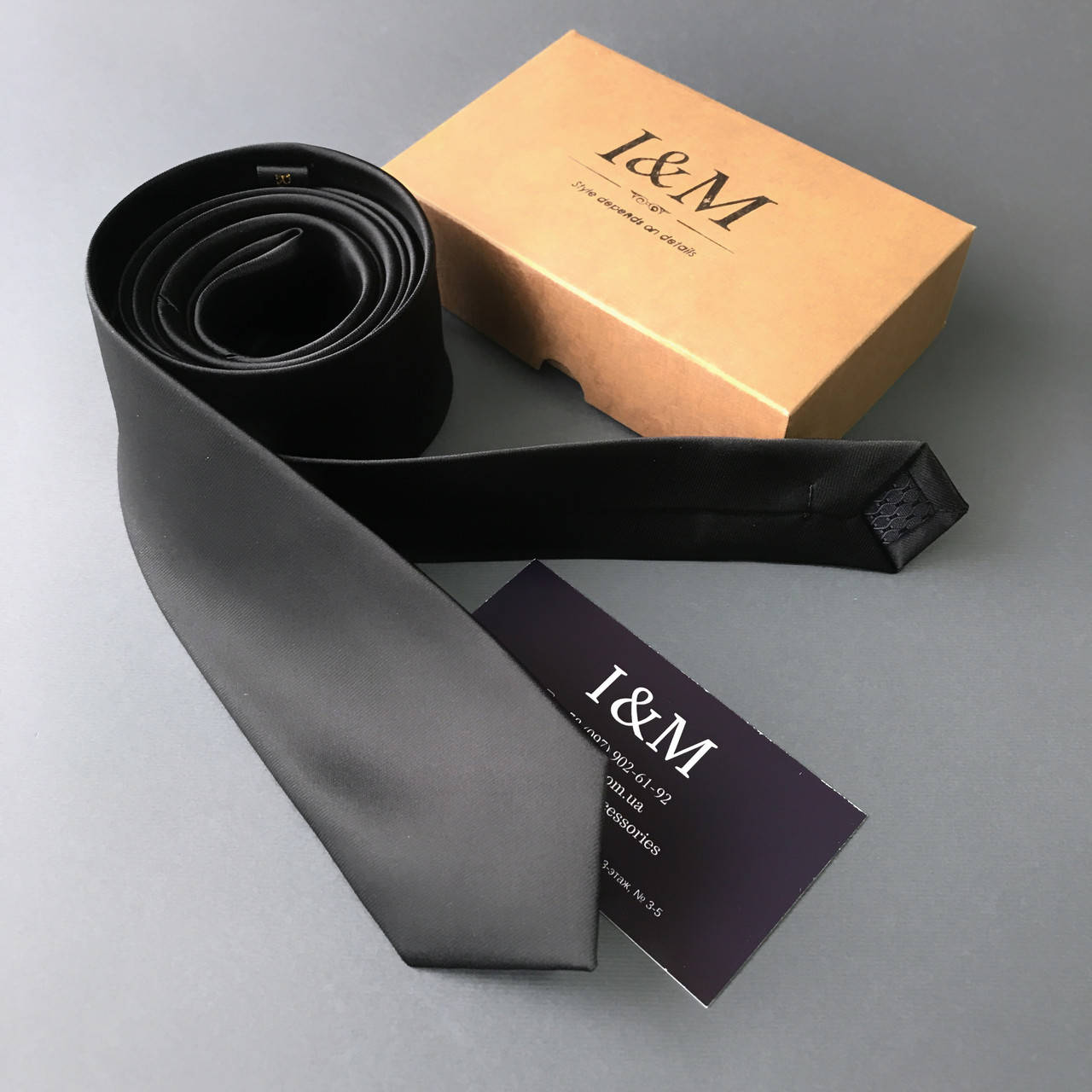 

Галстук I&M Craft узкий чёрный (020301), Черный
