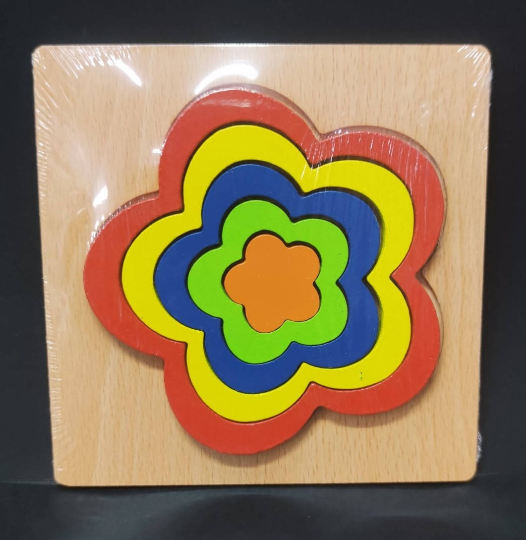 

Деревянная игрушка рамка - вкладыш Цветок (головоломка, пазл), MD 2090