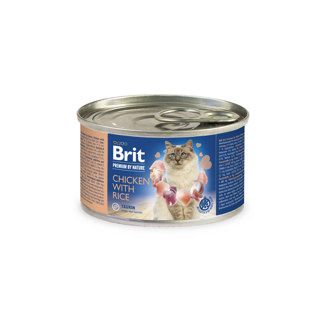 

Паштет для кошек и котов Brit Premium by Nature Chicken with Rice курица и рис 200г.