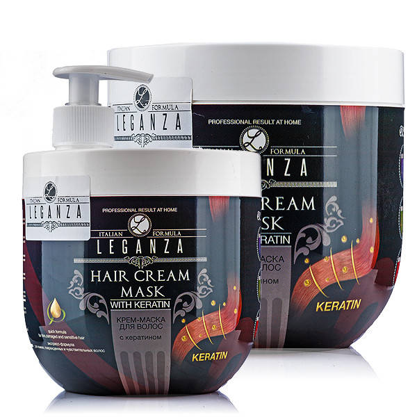 

КРЕМ-МАСКА ДЛЯ ВОЛОС LEGANZA с Кератином БЕЗ ДОЗАТОРА