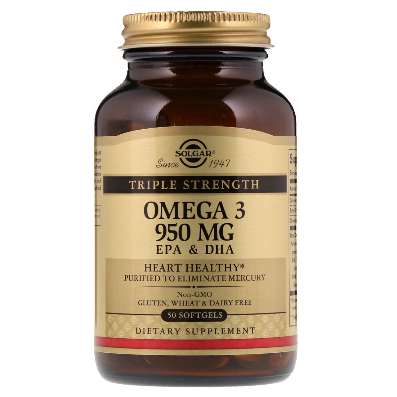 

Омега-3 тройной силы (Omega 3 Triple Strength) 950 мг 50 капсул