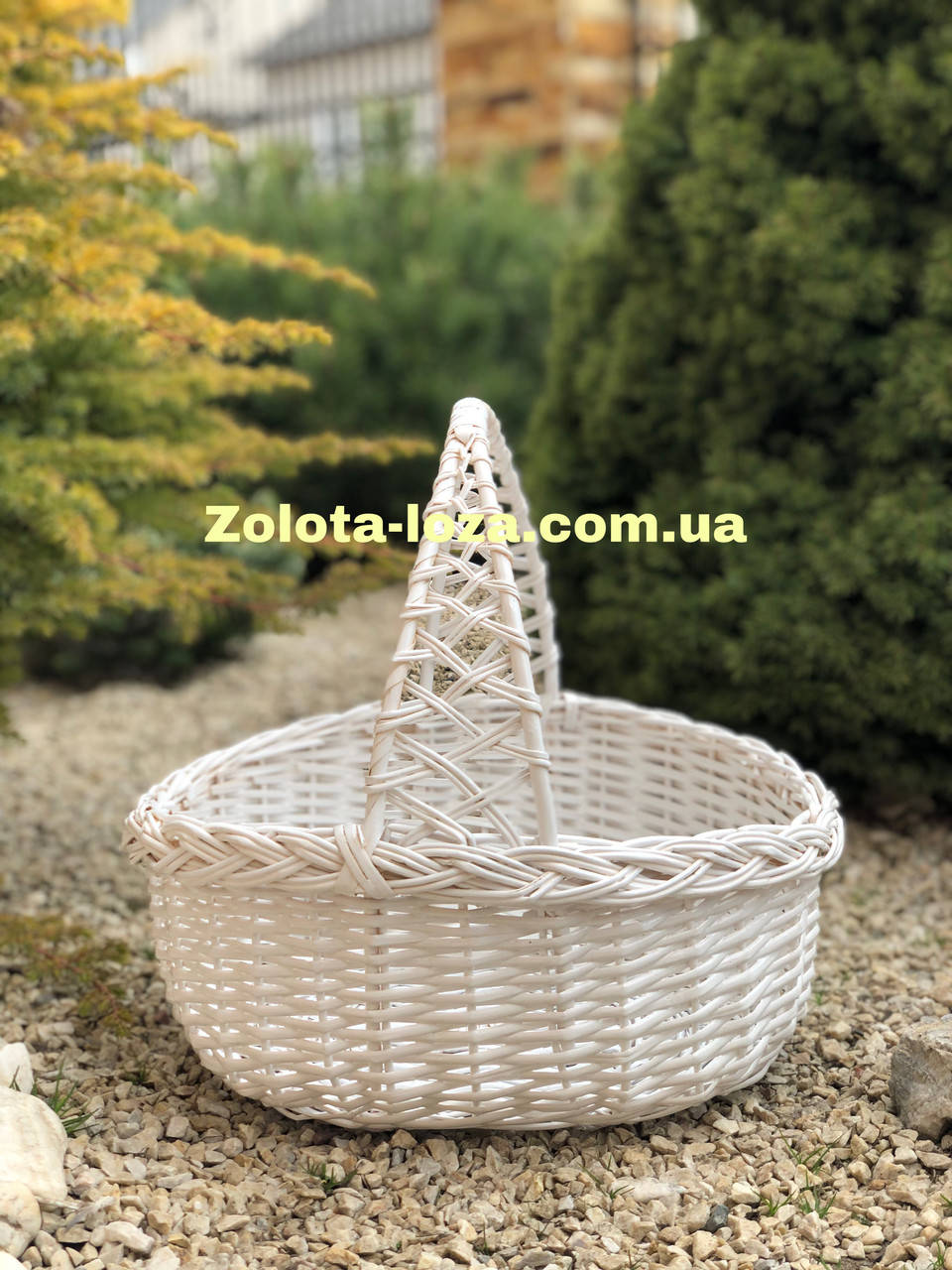 

Плетеная корзина из лозы.Арт:4027, Белый