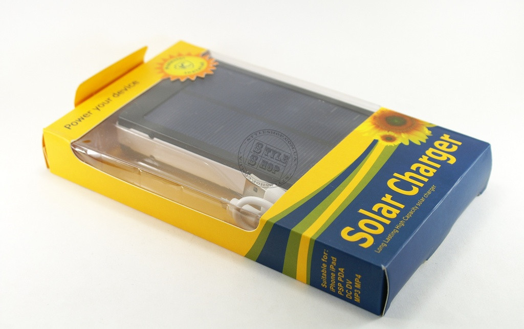 Портативний зарядний пристрій Power Bank SOLAR 25 000 mAh із сонячною зарядкою + LED-панель + ліхтарик