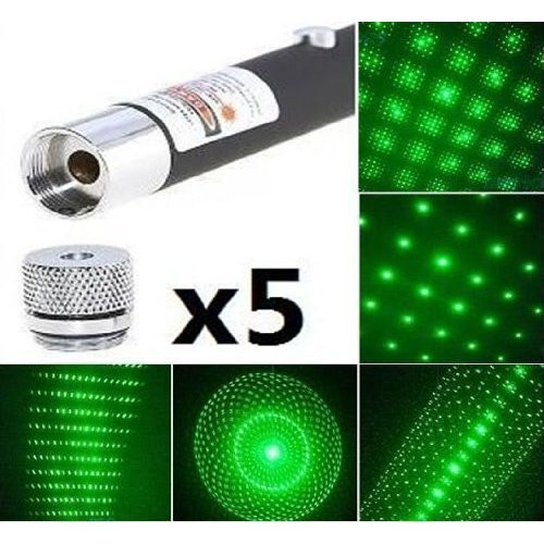 Лазерная зеленая указка Green Laser Pointer 5 насадок - фото 1 - id-p589340591