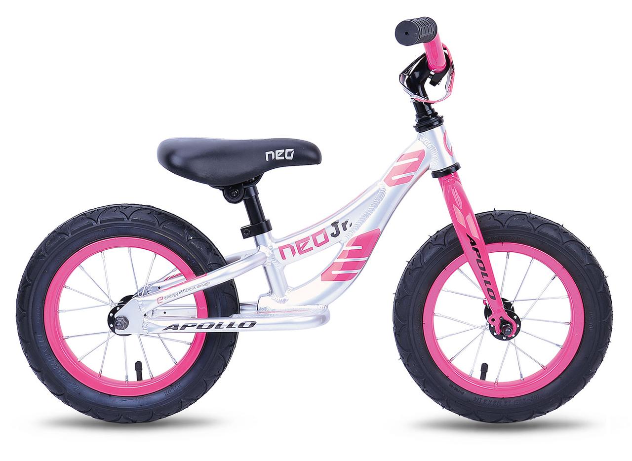 Беговел 12" Apollo Neo girls Brushed Alloy / Pink / White 2019