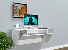 Навісний комп'ютерний стіл AirTable-II LB Mini ЛДСП Біле (Comfy-Home ТМ)