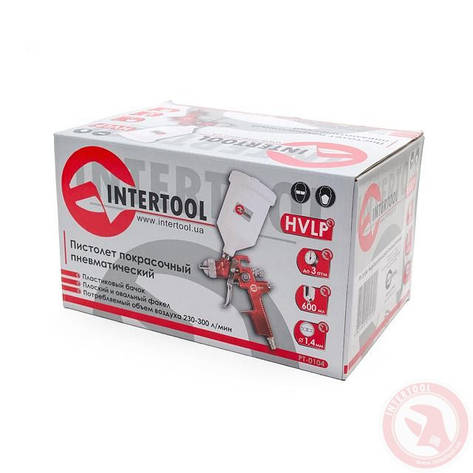 HVLP RED PROF Фарборозпилювач INTERTOOL PT-0104, фото 2