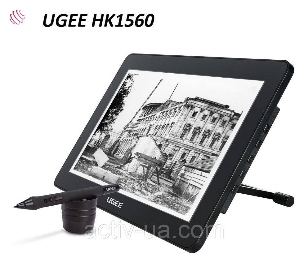 Планшет-монітор графічний для малювання UGEE HK1560, робоча область 344*193 мм