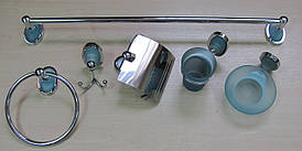 Набір аксесуарів для ванної кімнати блакитне скло