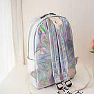 Голографічний рюкзак Cry Baby великий срібло., фото 2