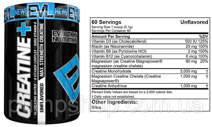 Креатинова суміш Evlution Nutrition Creatine+ 60 порц., фото 2