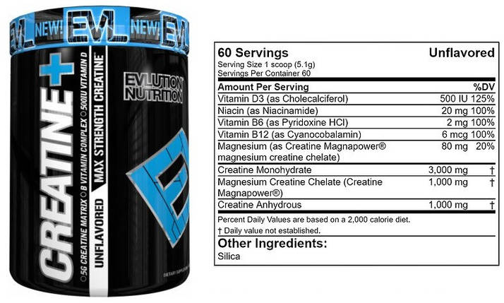 Креатинова суміш Evlution Nutrition Creatine+ 60 порц., фото 3