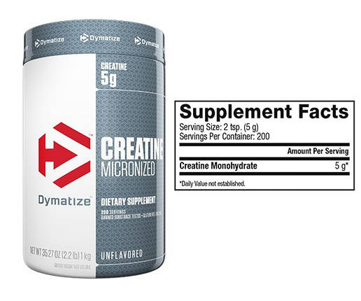 Креатин моногідрат Dymatize Creatine Micronized 1000 г (200 порц.), фото 3