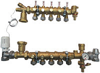 Модульний колектор для теплої підлоги Giacomini 1"x3 з витратоміром у складі 
