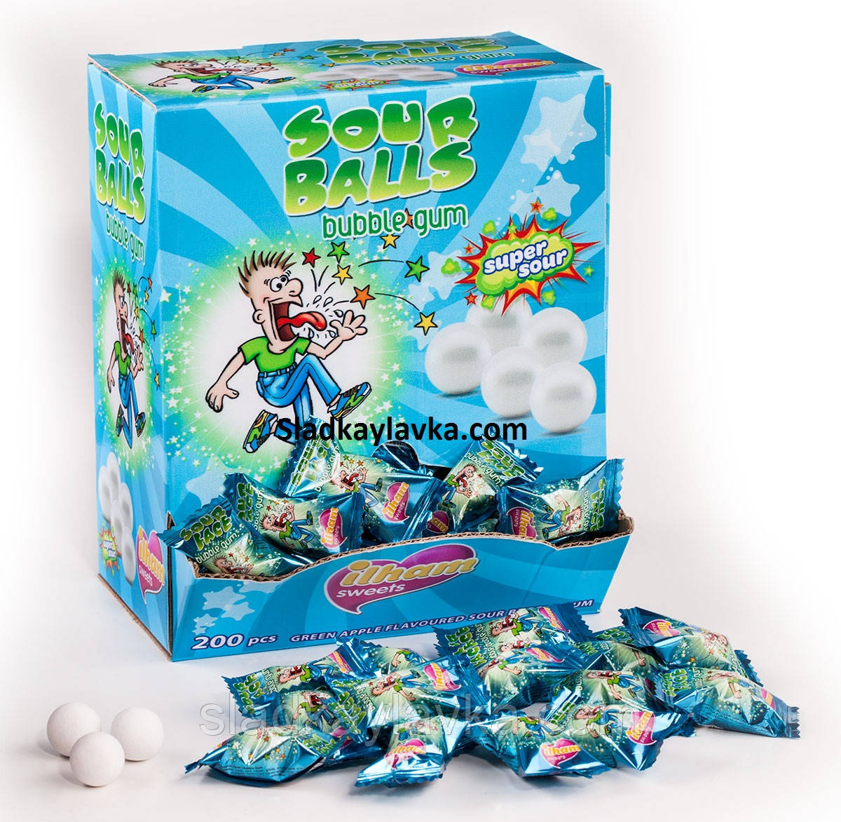 Жувальна гумка Sour Ball 200 шт (ILHAM)