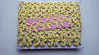 Тесьма декоративная из элементов, желтый бантик в клетку, 20х23 мм