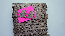 Тасьма декоративна з елементів, мишко шоколадний, 17х20 мм