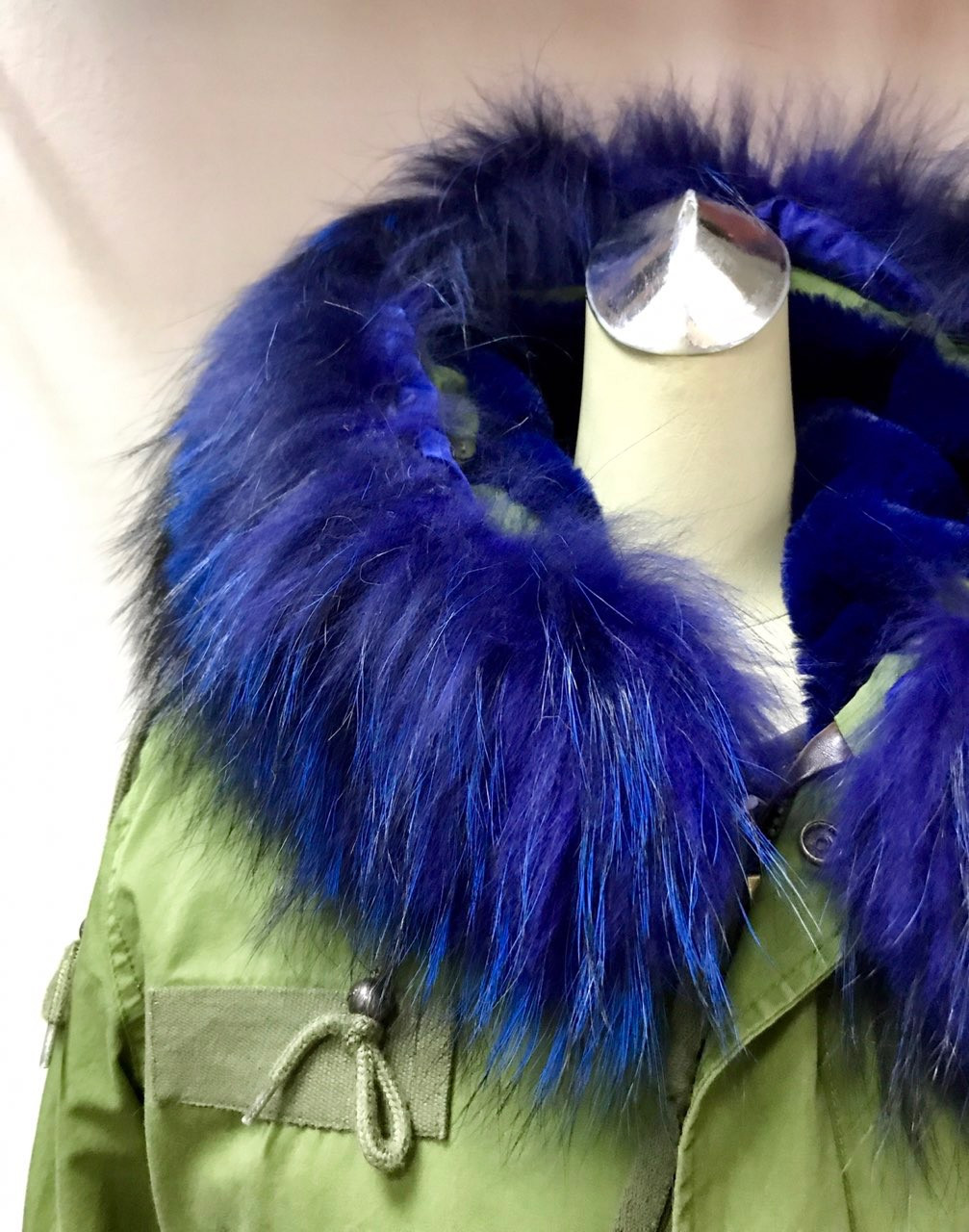 Парка куртка женская Mr & Italy с синим натуральным мехом (курточка) - фото 4 - id-p589872119