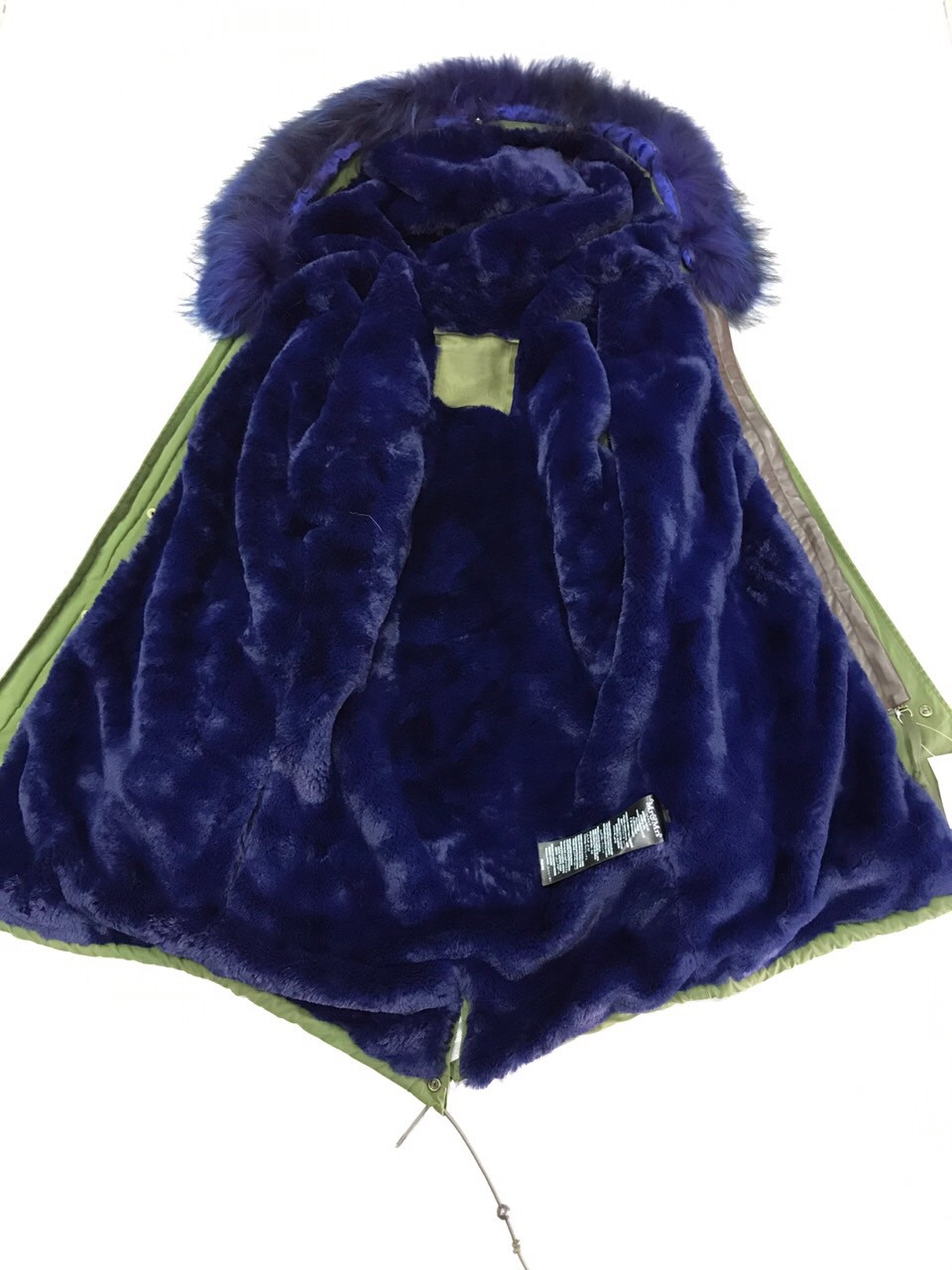 Парка куртка женская Mr & Italy с синим натуральным мехом (курточка) - фото 5 - id-p589872119