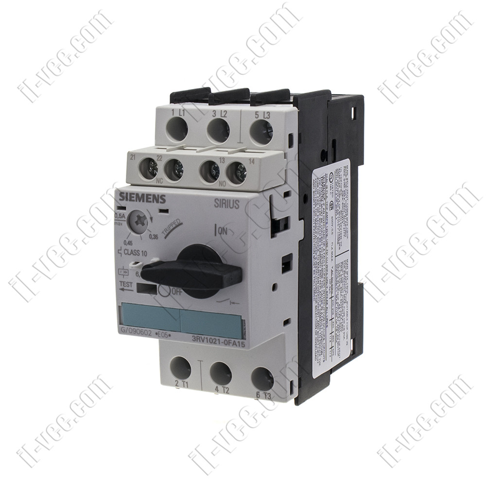 Автоматичний вимикач захисту двигуна 3RV1021-0FA15 0,35-0,5A Siemens